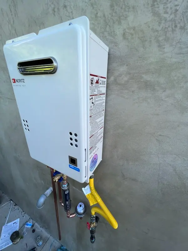 Tankless water heater installation for Hearthstone homes